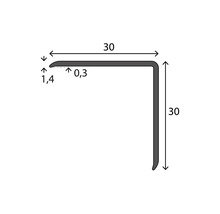 Rohový profil s rozměry 30 x 30 x 1,4 mm