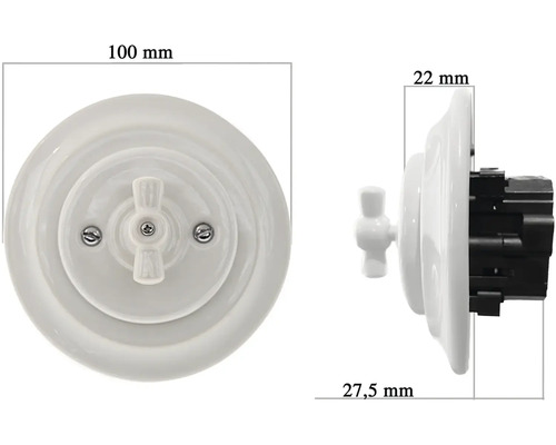 Keramický otočný spínač s rozměry
