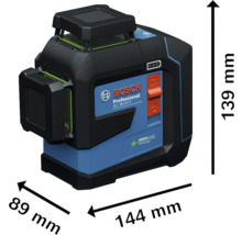 Čárový laser Bosch GLL 80-33 G Professional s rozměry