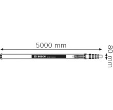 Měřicí tyč Bosch GR 500 Professional o délce 5000 mm a šířce 80 mm.