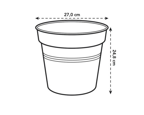 Obrázek květináče o rozměrech 27,0 cm šířka a 24,8 cm výška