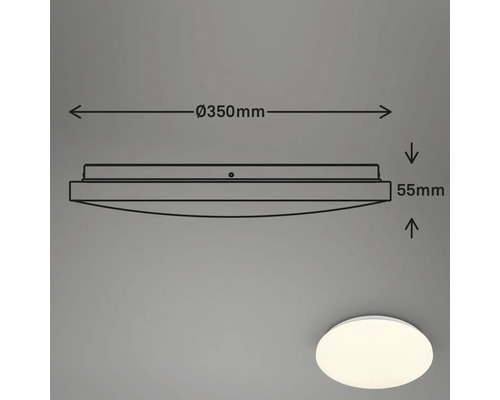 Technický nákres stropního svítidla o průměru 350 mm a výšce 55 mm