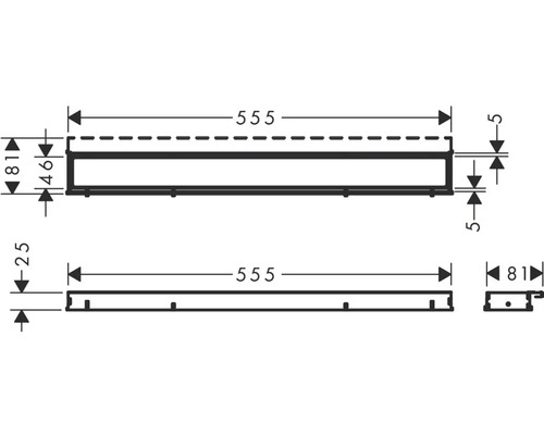 Technický výkres s rozměry