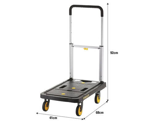 Transportní vozík Stanley o rozměrech 92 x 68 x 41 cm.