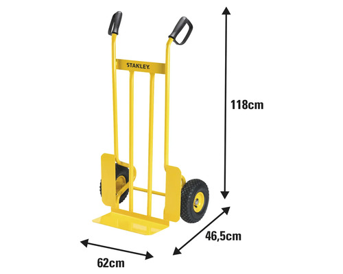 Žlutý rudl s rozměry 118 cm na výšku, 62 cm na šířku a 46,5 cm do hloubky