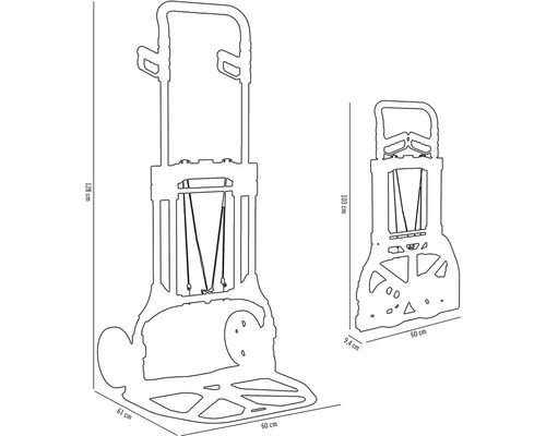 Rozměry schodišťového vozíku v detailu