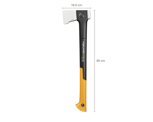 Štípací sekera Fiskars X24-L o délce 60 cm a šířce hlavy 16,5 cm
