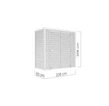 Zahradní domek o rozměrech 208 cm x 208 cm x 103 cm