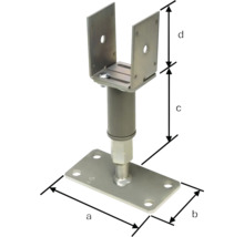 Nastavitelná patka sloupku s rozměry
