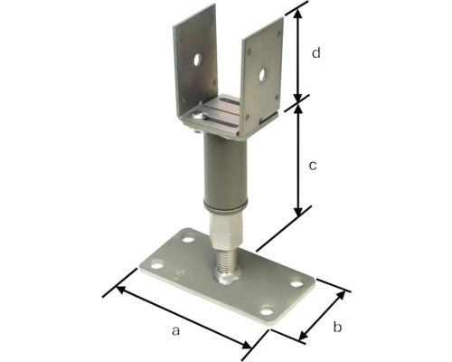 Nastavitelná patka sloupku s rozměry