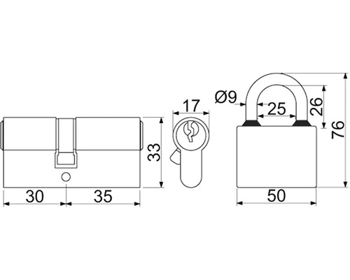 Technický nákres zámku s rozměry