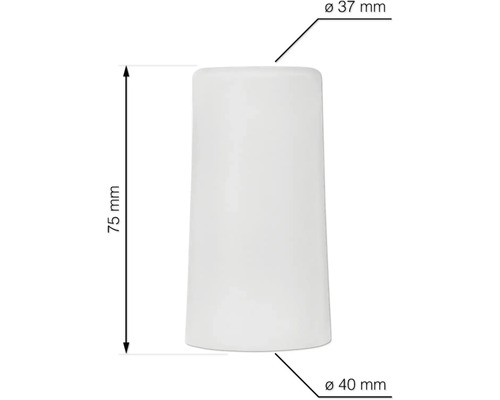 Stínidlo lampy, průměr 37 až 40 milimetrů, výška 75 milimetrů