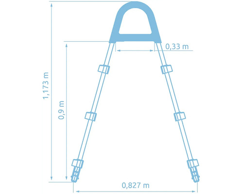 Technický výkres houpačky s rozměry