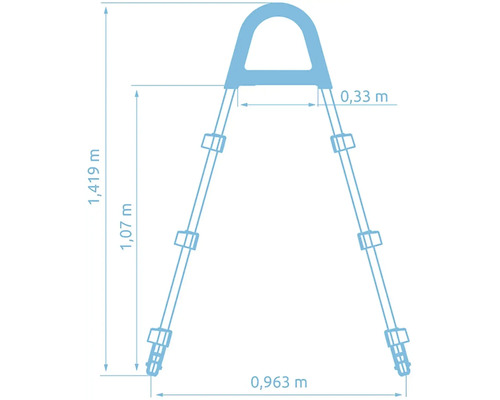 Technický výkres závěsu houpačky s rozměry