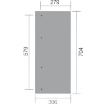 Technický nákres desky s rozměry