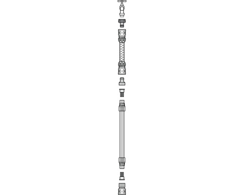 Nákres vypouštěcího ventilu s různými přípojkami