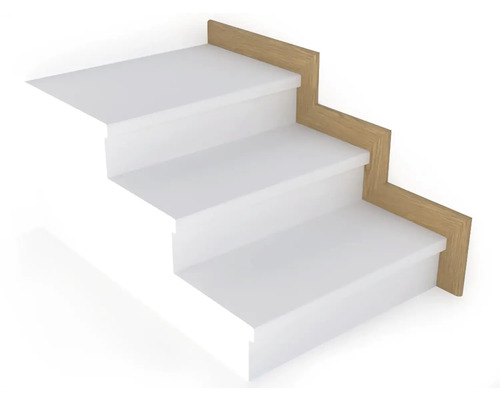 Tříkrokové schodiště s bočním obložením ze dřeva