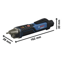 Zkoušečka napětí Bosch Professional GVD 1000-17 s rozměry