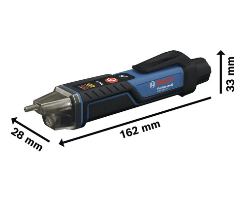 Zkoušečka napětí Bosch Professional GVD 1000-17 s rozměry