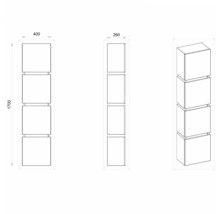 Koupelnová skříňka vysoká Devo Viva 2.0 levá ořechovec přírodní 40 x 170 x 26 cm VV2-S4D3SL40x26-P71