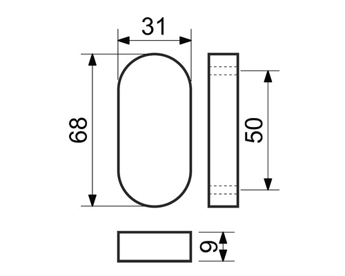 Technický výkres s rozměry.