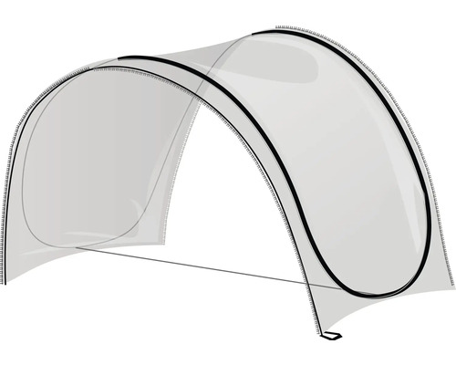 Průhledný skleník se zakřiveným tvarem