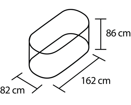 Rozměry stoličky: výška 86 cm, délka 162 cm, šířka 82 cm.