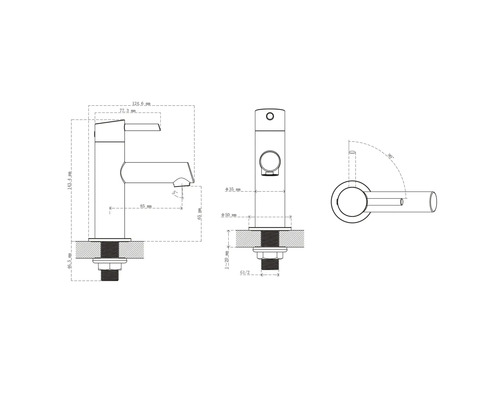 Technický výkres baterie s rozměry