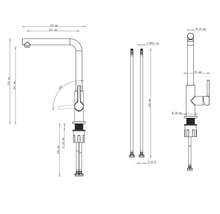 Dřezová baterie páková Verpackungsdesign SERIES TABIT chrom