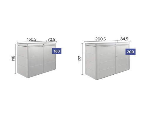 Obrázek dvou skříní na nářadí s rozměry