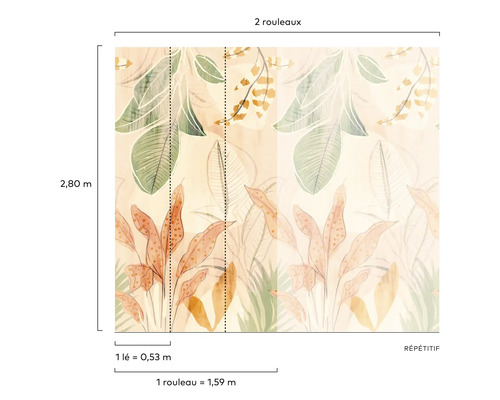 Ilustrace tapety s rostlinným vzorem