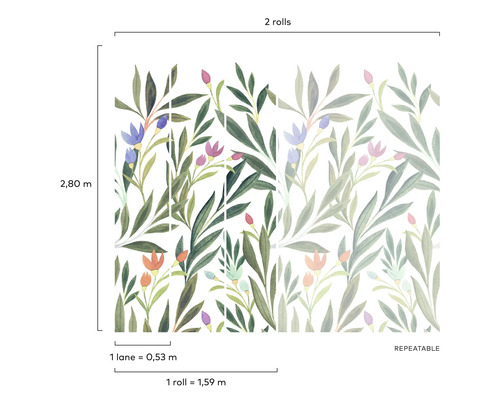 Tapeta s květinovým vzorem, opakovatelný design