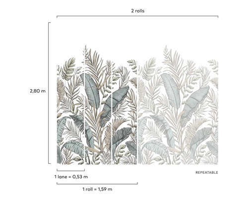 Tapeta se vzorem listů a rozměry