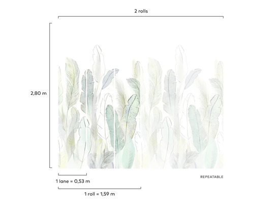 Vzor tapety s motivem peří a rozměry