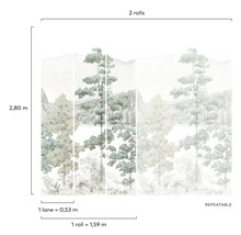 Foto tapeta s motivem lesa, skládající se ze dvou rolí