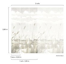 Tapeta s motivem trávy a oblohy, dvě role