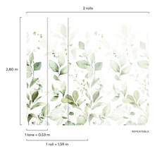 Tapeta s listovým vzorem, role o délce 1,59 metru