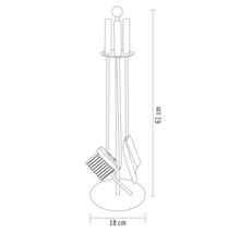 Krbové nářadí s výškou 61 centimetrů a šířkou 18 centimetrů.