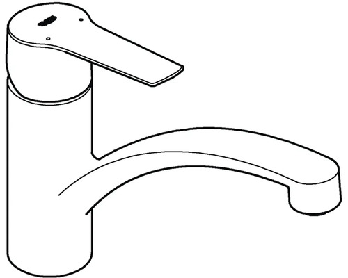 Nákres kuchyňské baterie s jednou pákou