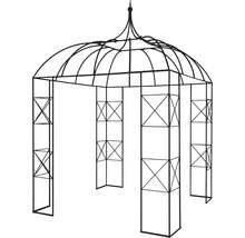 Kovový zahradní pavilon se střešní konstrukcí a otevřeným designem