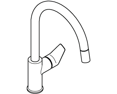 Nákres kuchyňské baterie s vysokým výtokem