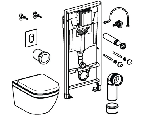 Instalační prvek se závěsným WC a logem Grohe