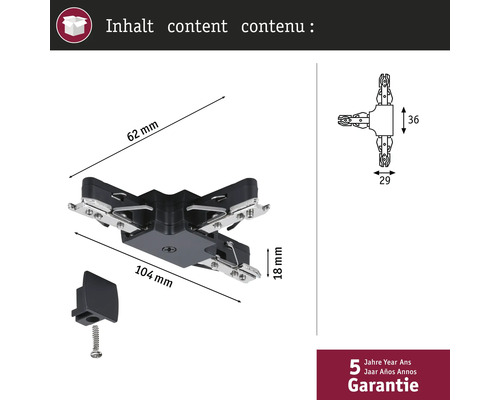 Spojka pro panely s příslušenstvím a rozměry