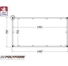 Technický nákres obdélníkového objektu s rozměry