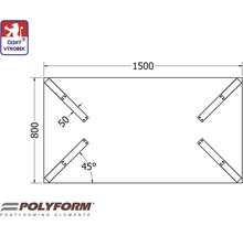 Technický výkres stolové desky s rozměry