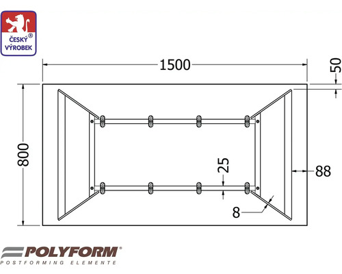 Technický výkres s rozměry
