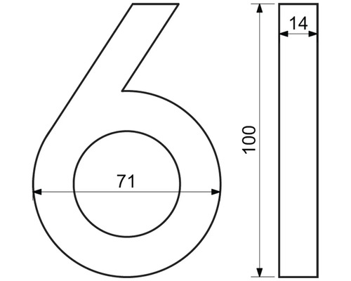 Technický výkres čísla domu 6 s rozměry