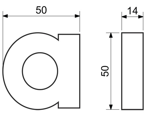 Technický výkres čísla domu s rozměry
