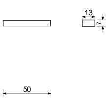 Technický výkres s rozměry 50, 13 a 7.