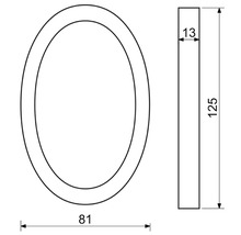 Technický výkres oválného těsnicího kroužku o rozměrech 81 mm šířka, 125 mm výška a 13 mm tloušťka